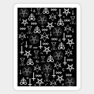 Occult, Satanic, Magical Symbols, Lucifer, Witchcraft Pattern Poster Sticker